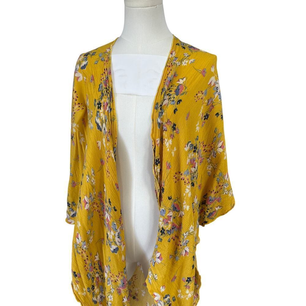 Women’s Yellow Floral Print Kaftan OSFM